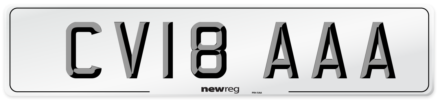 CV18 AAA Number Plate from New Reg